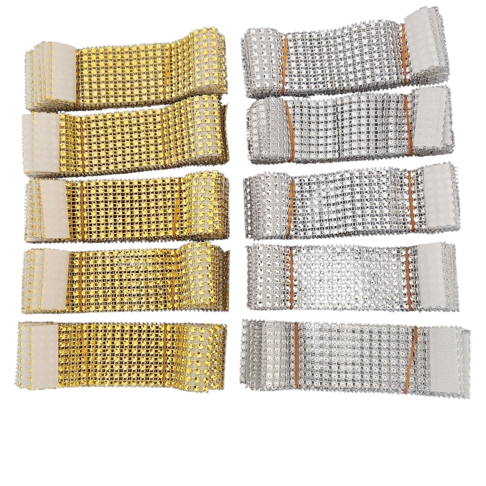 Set of 100 Sparkly Napkin Rings Gold and Silver Tones, NWOT